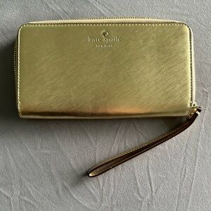 Kate Spade Metallic Gold Wristlet